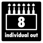 Osiem wyjść do osobnego wysyłania kanałów bębnów i efektów do systemu nagłośnienia PA