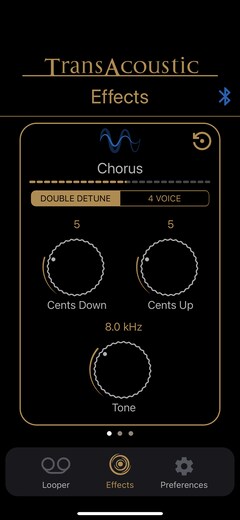 Menu Effects – parametry Chorus