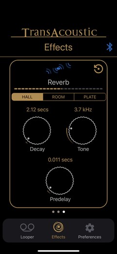 Menu Effects – parametry Reverb