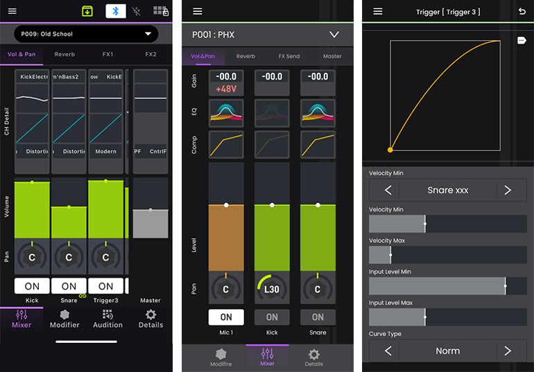 Ekran aplikacji EAD Touch zawierający szczegółowe ustawienia.