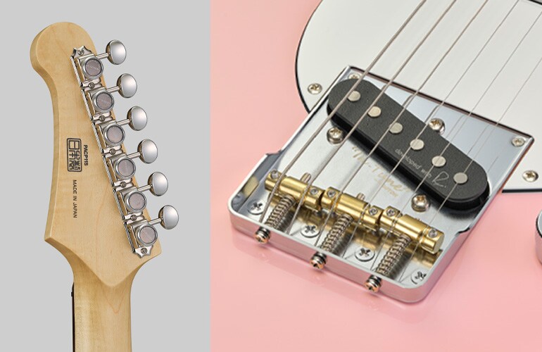 Zdjęcie ze zbliżeniem osprzętu gitary Pacifica SC Professional