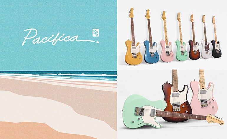 Wizualna prezentacja koncepcji kolorystycznej gitary Pacifica SC Standard Plus 