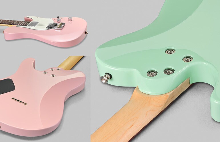 Kształt korpusu gitary Pacifica SC Standard Plus z profilowaniem poprawiającym wygodę gry