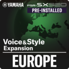 Europe (preinstalowany pakiet rozszerzeń – dane kompatybilne z programem Yamaha Expansion Manager)