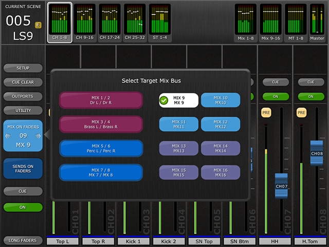 Sends On Fader (Select Target Mix Bus)